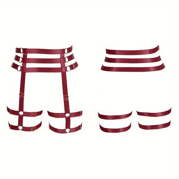 Leg Garter Belt Waist Suspender Sexy Bondage Adjustable Rave Trendy Cosplay Fun - Picture 2 of 3